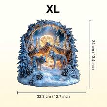 1pc Snowy Night Wolf Pack Wooden Puzzle, Asymmetrical Animal Shape Wooden Jigsaw Puzzle, Decorative Art, Tabletop Game Magic Puzzle, Unique Children's Educational Puzzle, Holiday Gift, Adult Wooden Puzzle, Christmas Gift, Back To School Gift, Birthday Gift (2D Puzzle) - Multicolor - View 11