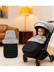 1pc Baby Stroller Sleeping Bag Footmuff, Warm & Dirt-Resistant Foot Cover Pad For Stroller, Autumn/Winter Thickened Stroller Blanket For Babies - Multicolor - View 10