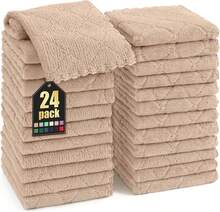 12 Pack Kitchen Dish Cloths (10 X 10 Inches, Cream Yellow), Super Soft And Absorbent Coral Velvet Dish Towels, Nonstick Oil Fast Drying Microfiber Cleaning Cloth, No Lint Household Dishcloths, 2025 - 棕褐色 - 查看 14