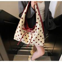 Cute Chic And Functional Bow Detail Shoulder Bag: Large Capacity For Daily Commute Or Party Events - - Perfect Companion For Shopping, Office, Or Social Gatherings - 紅色 - 查看 3