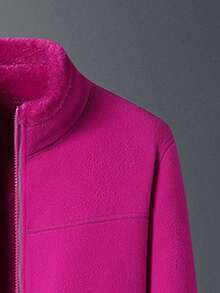 1件女士保暖外套，珊瑚色双面保暖内衬外套，适合冬季、滑雪等活动 - 玫紅色 - 查看 6