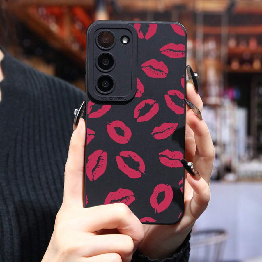 Funda protectora mate premium para Samsung, funda de teléfono con labios morados, Galaxy S24 Ultra, S23 Plus, S22+, S21, S20 FE, S10, A72, A54 5G, A53, A52, A52S, A15, A14, A13, A12, A22, A21S, A51, A33, A32, A23 5G, GT2, silicona suave, a prueba de golpes, funda protectora unisex - Colores mixtos - Ver 1