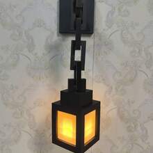 Lámpara de noche tipo linterna - Luz ambiental nocturna de 16 colores con control remoto - Lámpara de mesa montada en la pared, lámpara de mesita de noche con tema de cosplay, decoración de habitación para Halloween y Navidad, decoración festiva, diseño ligero, para compradores navideños - Negro - Ver 1