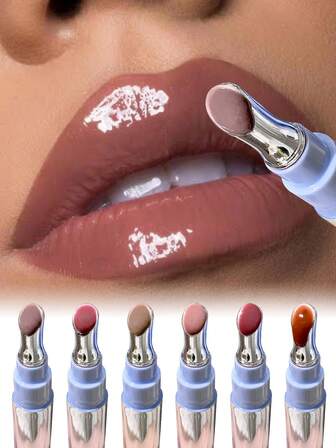 Brillo de labios radiante con bloqueo de color SHAQINUO, de larga duración, con pigmentación, hidratante y humectante, aceite de labios con efecto voluminizador