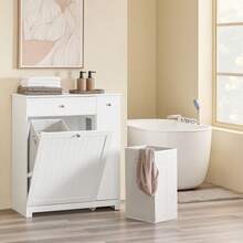 SoBuy Bathroom Cabinets, Tall Cabinet, Narrow Cabinet, Cabinet With Baskets