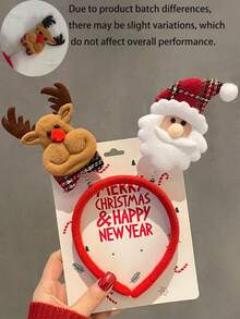 1 pieza Diadema navideña para mujeres y niñas con diseño de Papá Noel barbudo, diadema roja adorable de Navidad, decoraciones de diadema navideña, diademas navideñas con diferentes diseños para fiestas navideñas de niños, mujeres y hombres, regalos y decoraciones navideñas para fiestas y decoración de invierno