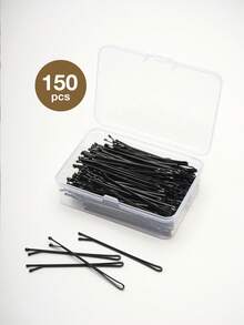 50/100/150pcs Black Metal Solid Casual Bobby Pin For Women And Girl, Non-Slip Hair Clips For All Hair Types, Suitable For Daily Use And Hair Styling, Claw Clips, Hair Claws, Hair Slide, Hair Barrettes, Hair Accessories, Head Accessories, Hairpin - Black - View 11