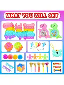 260pcs Party Favors, Christmas Fidget Toys Set, Box Toys For Classroom Carnival Prize Rewards, Goodie Bag Stuffers Birthday Gifts Fidget Toy Bulk For Boys And Girls - Màu be - Xem 3