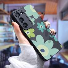 Funda de teléfono Green Flower adecuada para Samsung Galaxy S25 Ultra/S24 PLUS/S23+/S22/S21 Series, a prueba de golpes, antideslizante, ligera, diseño de nueva  de moda, funda protectora suave de TPU de alta calidad, funda protectora a prueba de golpes, hermosa carcasa, funda protectora de moda, funda protectora flexible, material duradero, funda protectora, entusiastas de la moda, usuarios de smartphones. - Colores mixtos - Ver 3