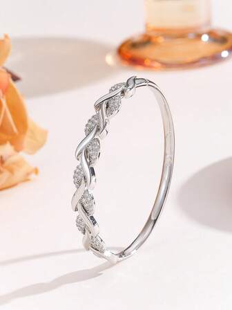 Fashionable Elegant Minimalist Full Crystal Wrap Bracelet, Suitable For Women's Daily Wear, Party, Perfect Accessory For Any Outfit, Women's Fashion Jewelry