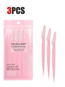 30pcs Exquisite Bagged Men's And Women's Facial Razors, Eyebrow Trimmers And Facial Hair Removers, Facial Hair Removal, Men's And Women's Facial Razors, Hair Trimming Tools, With Precision Sleeves, Hair Removers, Eyebrow Trimmers, Easy To Carry For Travel 1/3/6/12/24pcs (Pink)