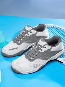 Men's Lace-Up Badminton Shoes, Durable Non-Slip Sports Sneakers