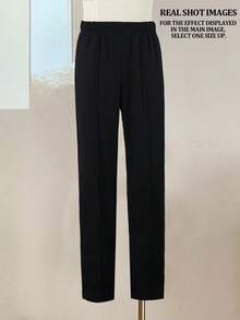 1件装女士宽松休闲百搭直筒户外裤 - 黑色 - 查看 7