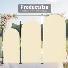 eluckya 3-Piece Set Of Spandex Wedding White/Pink Arch Covers, Double-Sided Dome Breathable Soft Backdrop Frame Covers For Summer Decorations Wedding Bridal Birthday Party Banquet Arch Decorations - 米色 - 查看 5