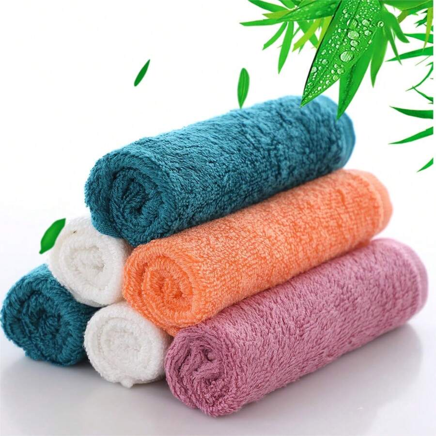 12 Pack Kitchen Washcloths, 10x14 Inch Small Dish Cloths For Washing Dishes, Lint-Free Fast-Dry Reusable Cleaning Cloths, Ultra Soft & Scratch-Free Waffle Dish Rags, Easy-To-Rinse Multicolor Dishcloths,  Kitchen Cleaning - 多色毛圈布 - 查看 1