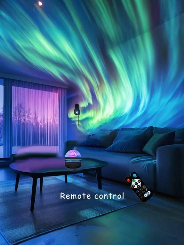 Aurora LED Nordlicht Projektor - USB betrieben, Galaxie Sternenhimmel Lampe mit Fernbedienung, Aurora Effekt (Grün, Blau, Pink, Lila, Weiß, Gold), kompakt für Schlafzimmer, Wohnzimmer, Büro Dekoration, geeignet für Weihnachten, Geburtstagsfeiern, Heimkino - Plug and Play Ambiente Beleuchtung, gemütliche Atmosphäre schaffen, Himmelsdesign, hochwertige Projektion, dekorative Beleuchtung, Eventplanung