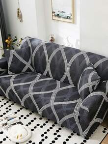 1pc Full Coverage Sofa Cover, Modern Style, Made Of Polyester Fabric, Machine Washable, Suitable For All Seasons - Blue - View 7