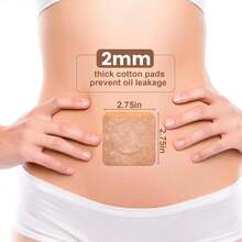 50pcs Square Castor Oil Navel Tightening Patches, Made Of Breathable Non-Woven Fabric, Natural Breathability, Comfortable Fit, Enhance Sports Performance, Easy To Use, Durable. Non-Irritating To Skin, Suitable For All Skin Types And Body Shapes, Tightens Skin. (Oil-Free Formula) - Multicolor - View 6