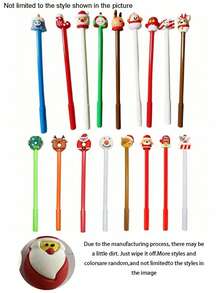 10 bolígrafos de gel navideños, diseños de dibujos animados con temas navideños surtidos, bolígrafos neutros con diseños lindos de Papá Noel, renos, muñeco de nieve, árbol de Navidad y calcetines navideños, perfectos para obsequios de fiesta, recompensas en el aula, suministros de oficina, regalo divertido para amigos y artículos de papelería