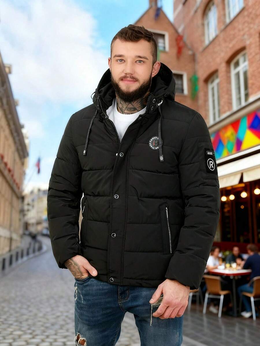 Chaqueta gruesa de invierno para hombre - Negro - Ver 1