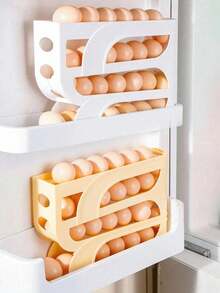 3/4 Layer Transparent And Light Blocking Egg Display Base, Automatic Egg Rack, Elastic And Anti Damage Frame For Refrigerators And Tables, Easy To Clean And Wash, Industrial Food Supply Equipment, Kitchen Organization Side Rack, Egg Storage Box - Multicolor - View 4