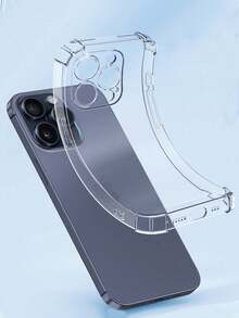 5个/包 减震气囊软手机壳，兼容 11/12/13/14/15/16/16 Pro Max、17/17 Pro/17 Pro Max/Air，舒适握感，防黄变保护 - 透明精孔氣囊5件 - 查看 6