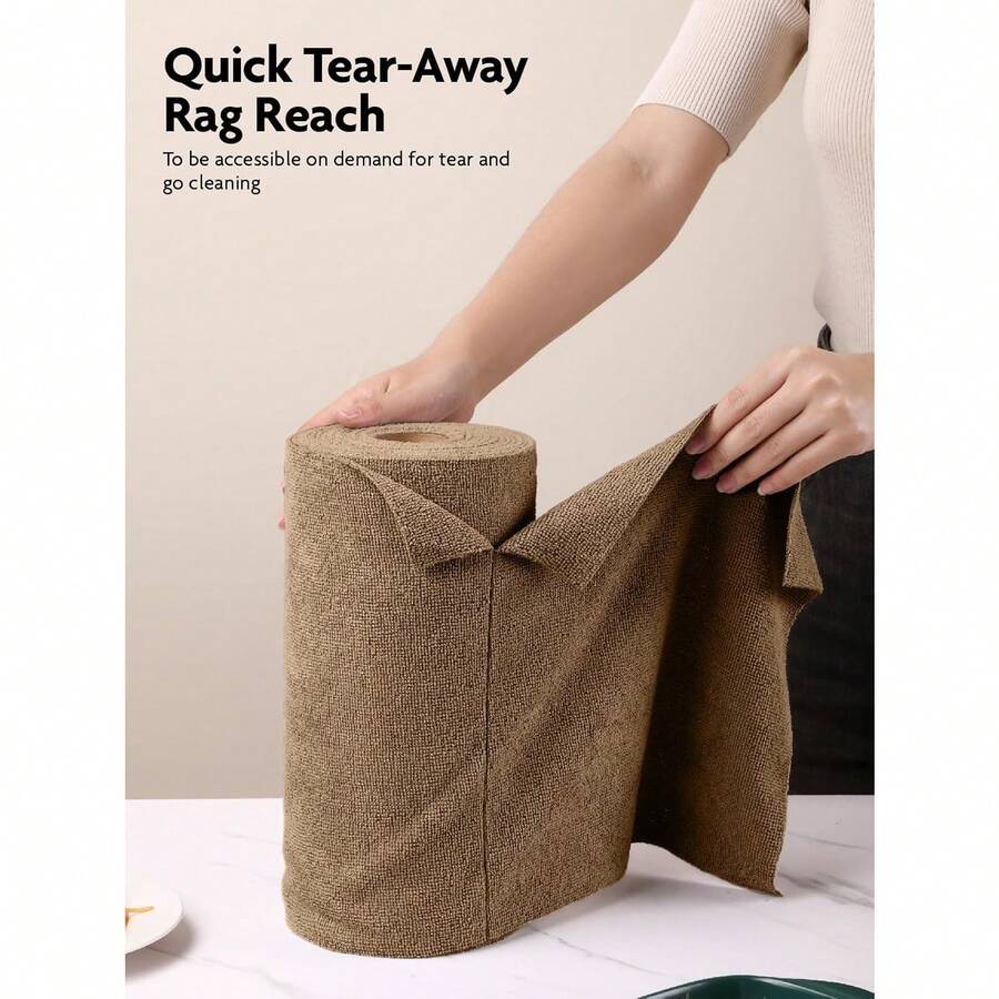 Fantastic Microfiber Cleaning Cloth Roll - 40 Pack, Tear Away Microfiber Towels, 12" X 12", Reusable, Washable, Scratch Free, Ultra Absorbent Dishcloth For Car, Home, Pet, Kitchen (Grey) - 棕褐色 - 查看 1
