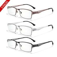 Óculos de leitura clássicos com mudança de cor (3 unidades), lentes com filtro de luz azul, ideais para pessoas de meia-idade e idosos lerem livros, jornais e usarem celulares. Unissex. - RC1/2/3 Multicolor - Ver 12
