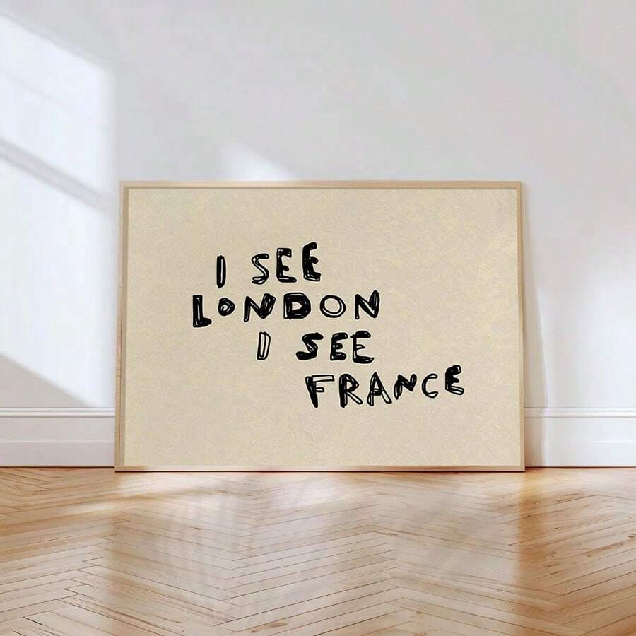 1pc, I See London I See France Poster, Funny Bathroom Print, Unframed Quirky Bathroom Wall Art, Humourous Funny Toilet Art, Y2k Apartment Decor, Funny Laundry Wall Decor, Canvas Art For Living Room, Bedroom, Dorm, Hallway, Home And Room Decoration