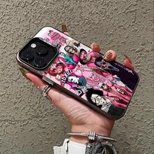 Funda para 17 16e 16 15 14 13 12 11 Pro X XR XSMAX 8 Plus personajes clásicos de terror Halloween antideslizante mate funda personaje horror obra arte espeluznante temática navidad Christmas regalo coleccionista - Negro - Ver 5