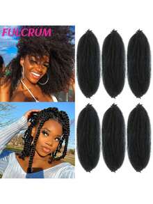 FULCRUM 1-6 paczek peruk z afrykańskim twistem, 12/18/24/30 cali, naturalny kolor czarny, puszyste peruki Marley Twist z szydełkowanymi warkoczami dla kobiet, wstępnie rozdzielone, elastyczne peruki z afrykańskim twistem, wstępnie puszyste, wiosenne peruki z warkoczami, odpowiednie do przedłużania włosów w sztuczne warkocze - Wielokolorowe - Zobacz 23