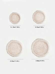 1入組現代簡約風格編織餐墊配流蘇，厚實隔熱杯墊，餐桌墊露營必備 - 杏色 - 查看 4