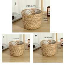 1 件手工编织花盆盖，适用于家庭客厅的海草绳篮，柳条/藤条/竹子手工艺花篮