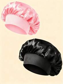 1/2pcs Luxurious Satin & Silk Bonnet For Sleeping - Adjustable Comfort Fit With Tie Band - Unisex Night Hair Protection For Men & Women Home Bathroom Decor Spring Summer Autumn Winter