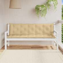 vidaXL Gartenbank-Auflagen 2 Stück Melange Beige 180x50x7 Cm Stoff - Beige - View 3