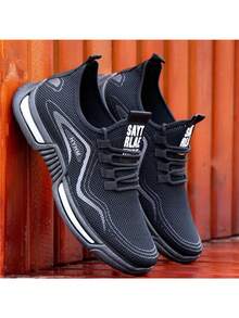 Moda color sólido de los hombres de malla transpirable punta redonda con cordones de boca poco profunda entrenadores casuales, cómodos y transpirables zapatos de los hombres de tenis, entrenadores de malla de los hombres, ideal para fitness, deportes al aire libre, los viajes Zapatillas de deporte negras,Zapatillas de deporte casuales de malla transpirable,Zapatillas de deporte ligeras y cómodas,Zapatillas de deporte de diseño minimalista,Zapatillas de tenis para todos los días,Zapatillas de deporte para hombres,Zapatillas de deporte con suela antideslizante,Zapatillas de deporte urbanas,Zapatillas de deporte negras multifuncionales,Zapatos de moda para hombres Zapatillas casual de malla transpirable ligera a rayas para hombre,Moda con cordones de la pareja de los hombres zapatos de tenis,Zapatillas de baloncesto para todas las estaciones,los desplazamientos diarios,adecuado para caminar, ir de compras, pasear al perro, correr, deportes al aire libre, gimnasio, viajes y otros escenario - Negro - Ver 4