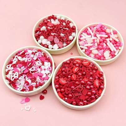 85g/150g Decoración de pastel de corazones rosa y blanco para el Día de San Valentín, para bodas, cumpleaños y fiestas, suministros de decoración para repostería y postres DIY, no comestible