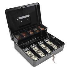 HOMEYUER Cash Box With Lock, Money Box With Cash Tray, Lock Metal Box With Key, Money Saving Organizer, BLACK - 黑色 - 查看 7