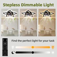 Ceiling Fans With Lights Remote Control, 27" 6 Speeds 3 Light Color Low Profile Flush Mount Ceiling Fan For Kitchen Bedroom - 黑色 - 查看 3