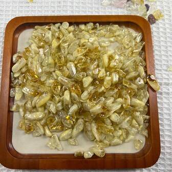 Natural Crystal Crushed Stone Demagnetizer, Wholesale Yellow Quartz, Black Obsidian, Green Donglingshi Crystal Chips For Fish Tank, Potted Plants