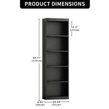 本棚 大容量収納棚 カラーボックス  5段 幅50.8x奥行24x高さ173cm ホワイト - ブラック - チェックする 3