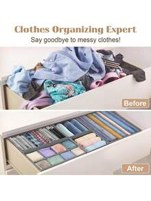 1pc,Drawer Organizer Divider Foldable Closet Storage Organizer Basket, And Fabric Organization Bins For Clothes, Underwear, Bras, Ties, Accessories, Socks - Multicolor - View 10