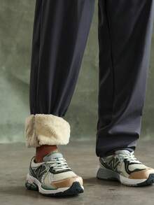 Damen Thermisch gefütterte warme Sporthose, windabweisende thermische Lässig Jogginghose, Herbst/Winter - Grau - Übersicht 10