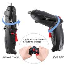 Destornillador eléctrico plegable mini recargable USB, Taladro inalámbrico doméstico con puntas de destornillador, adecuado para proyectos de bricolaje en el hogar