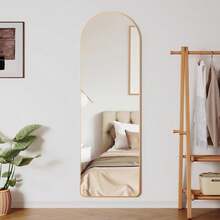 Full Length Mirror,Free Standing Floor Mirror,Wall Mirror,Makeup Mirror With Aluminium Frame 150x50cm - Gold - View 7