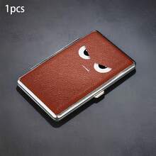 Pattern Thick Cigarette Box, Black And Brown Leather Texture, Can Hold 20 Cigarettes, Each Box Has A Rubber Strap Fixed Ultra-Thin Flip Design, Fashionable And Creative Moisture-Proof And Pressure Resistant Portable Cigarette Box - Multicolor - View 14