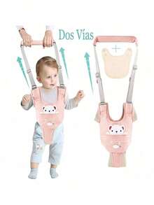 Four Seasons Portable Breathable Baby Walker, Baby Learning Walking Harness, With Waist Protection And Anti-Pull Rope - Dusty Pink - View 1