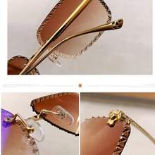 1副男女通用无框方形休闲时尚眼镜 - 彩色 - 查看 10