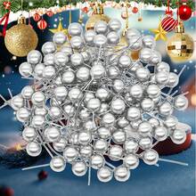 50 Stück Mini künstliche Beeren - rot, gold und silber, Faux Beerenzweige für DIY Bastelprojekte, Kranzherstellung, Geschenkverpackung, Weihnachtsbäume, Valentinstag Arrangements und Neujahrsfeiertag Dekorationen für Zuhause, ideal für festliche Bastelprojekte