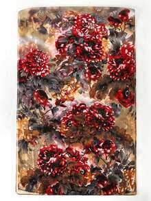 1pc Women's Vintage Floral Print Lightweight Scarf, Breathable And UV-Resistant, Suitable For Daily Wear - Brown-red - View 3